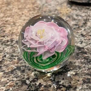Floral Glass Ball Paperweight 🌺